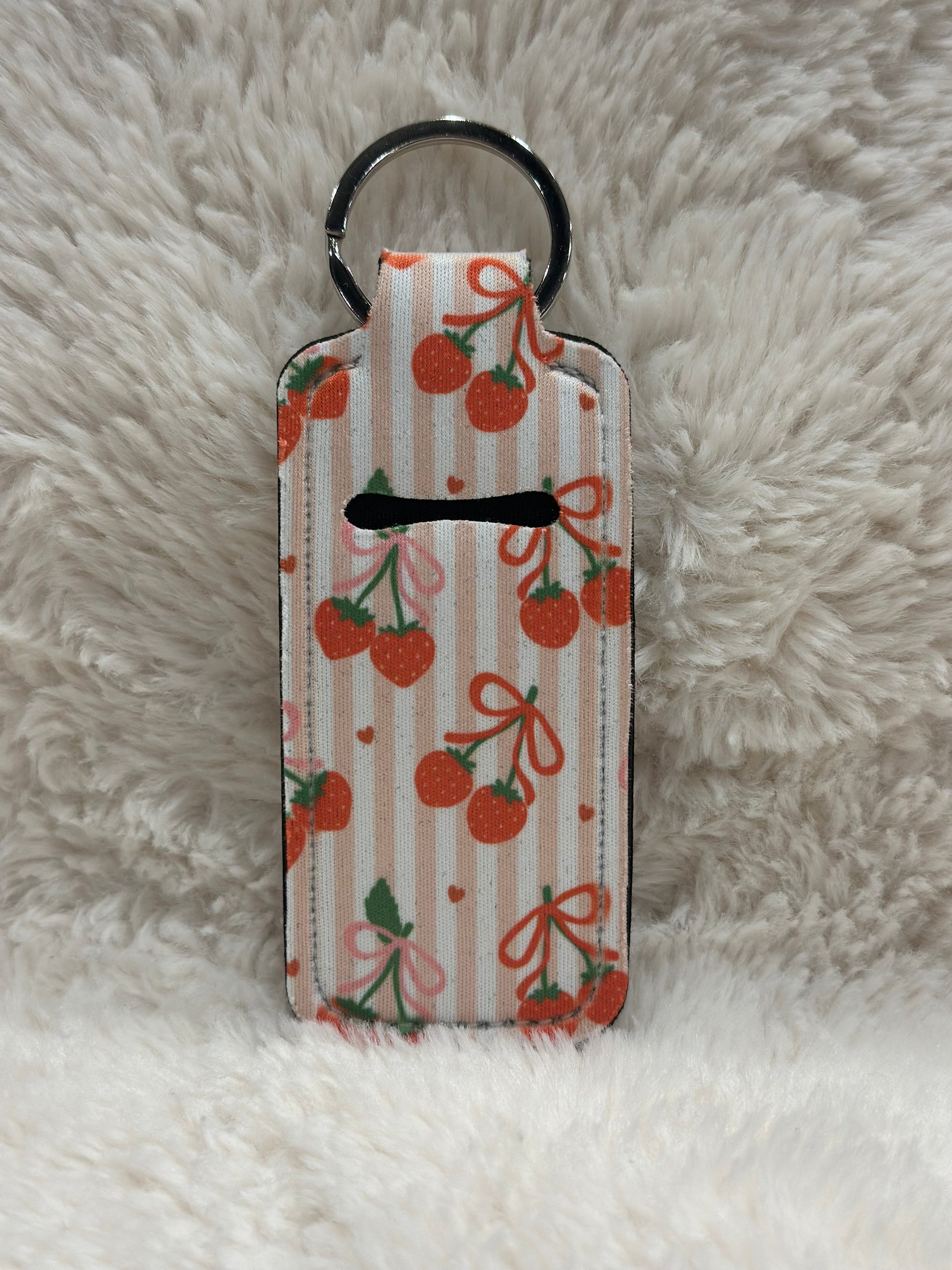 Strawberries & Bows Chapstick Holder