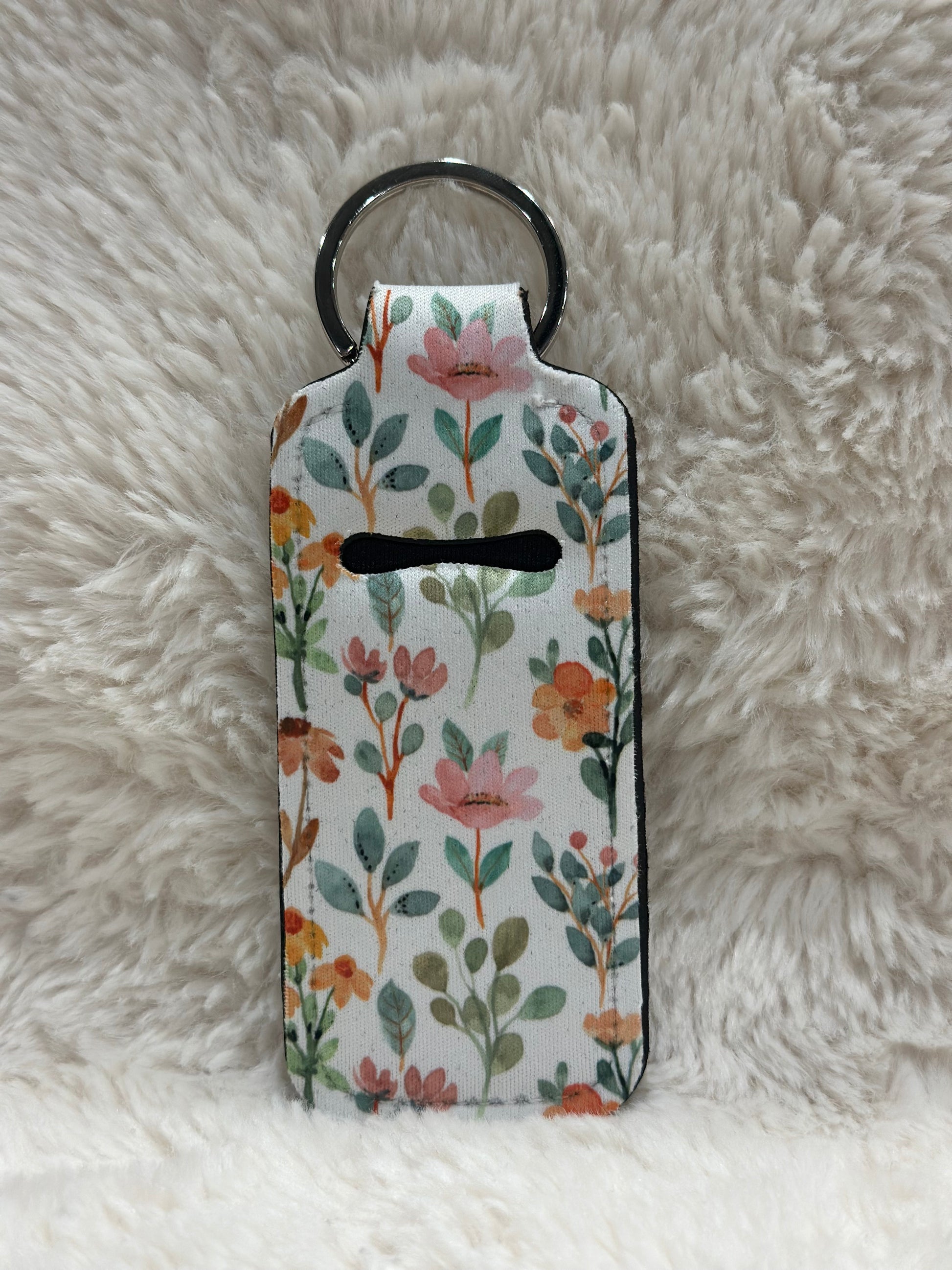 Pink/Orange Floral Chapstick Holder