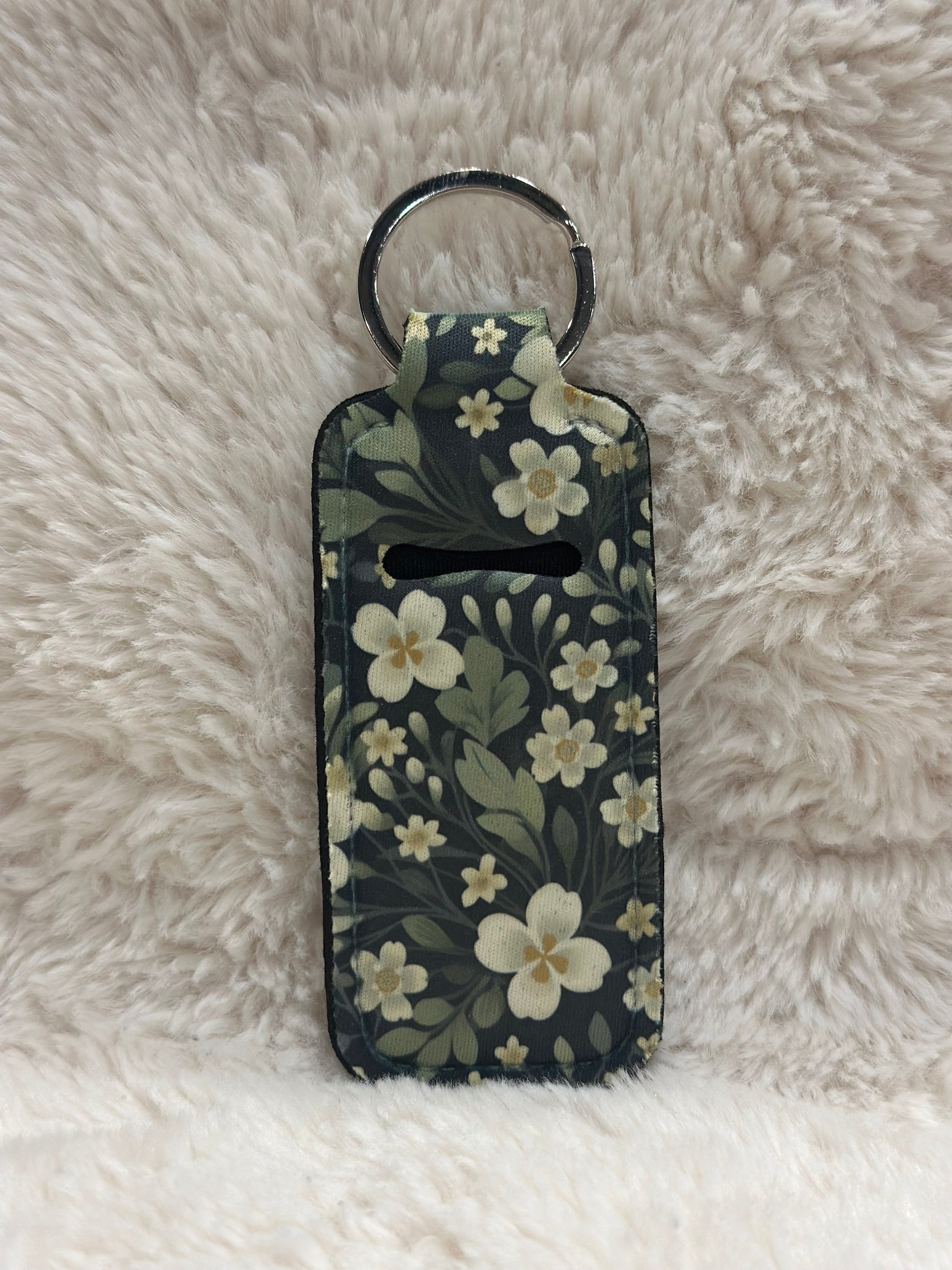Navy/White Floral Chapstick Holder