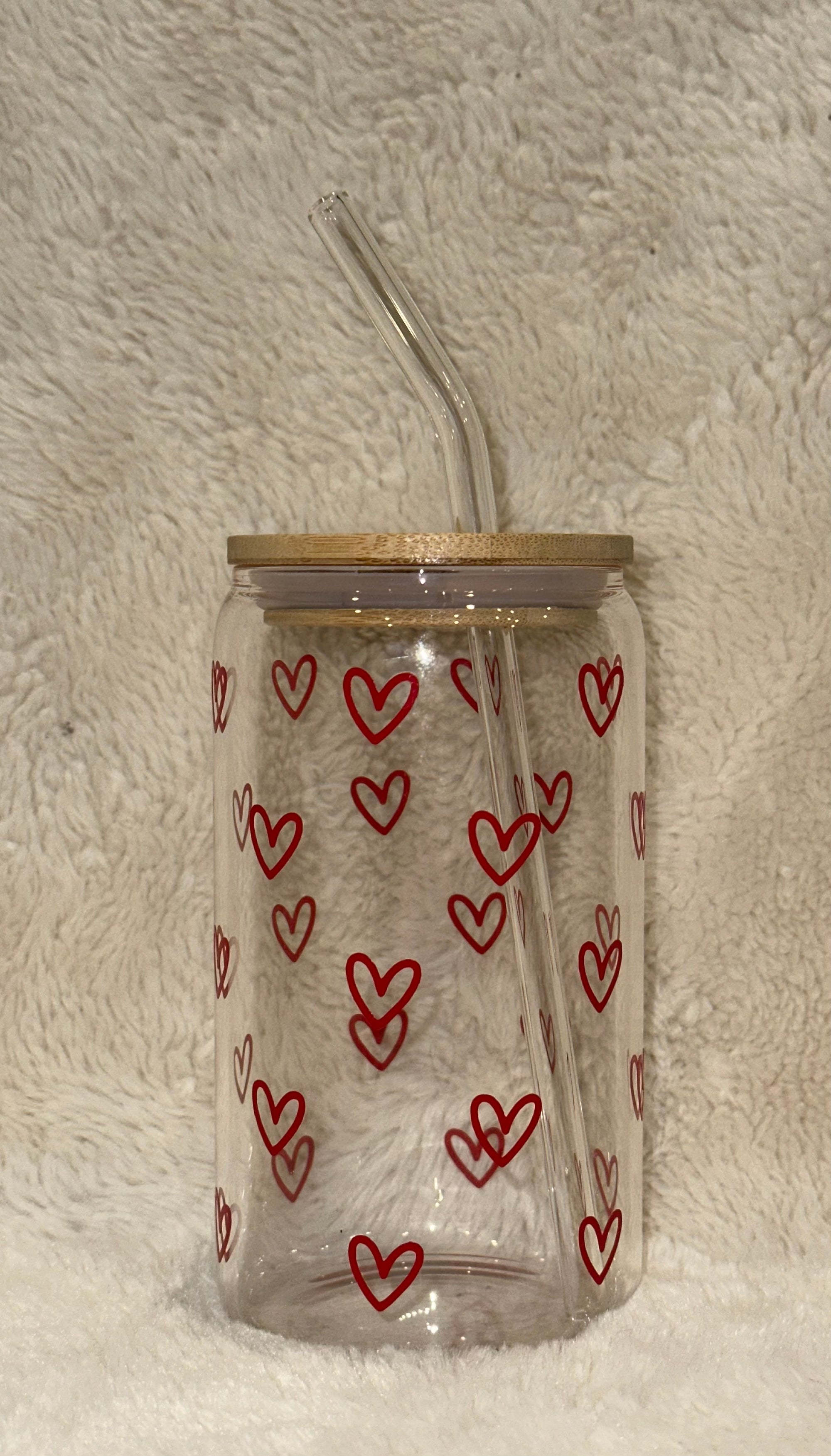 Heart 16oz Glass Tumbler