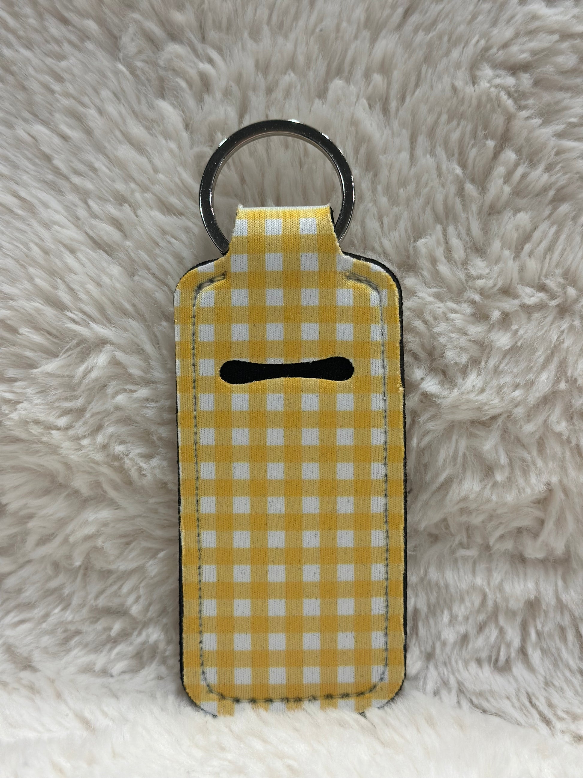 Yellow Gingham Chapstick Holder
