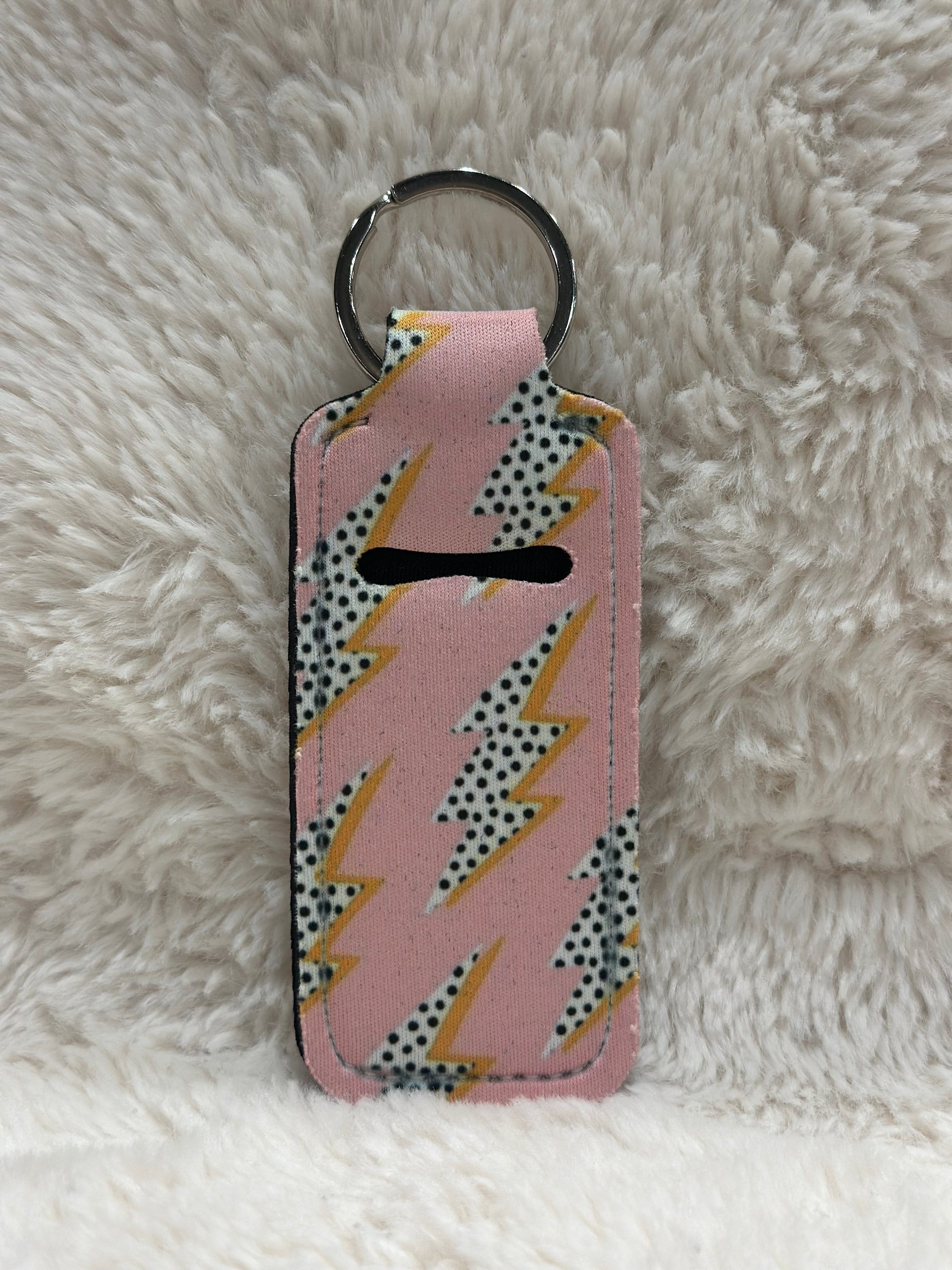 Pink Lighting Bolt Chapstick Holder