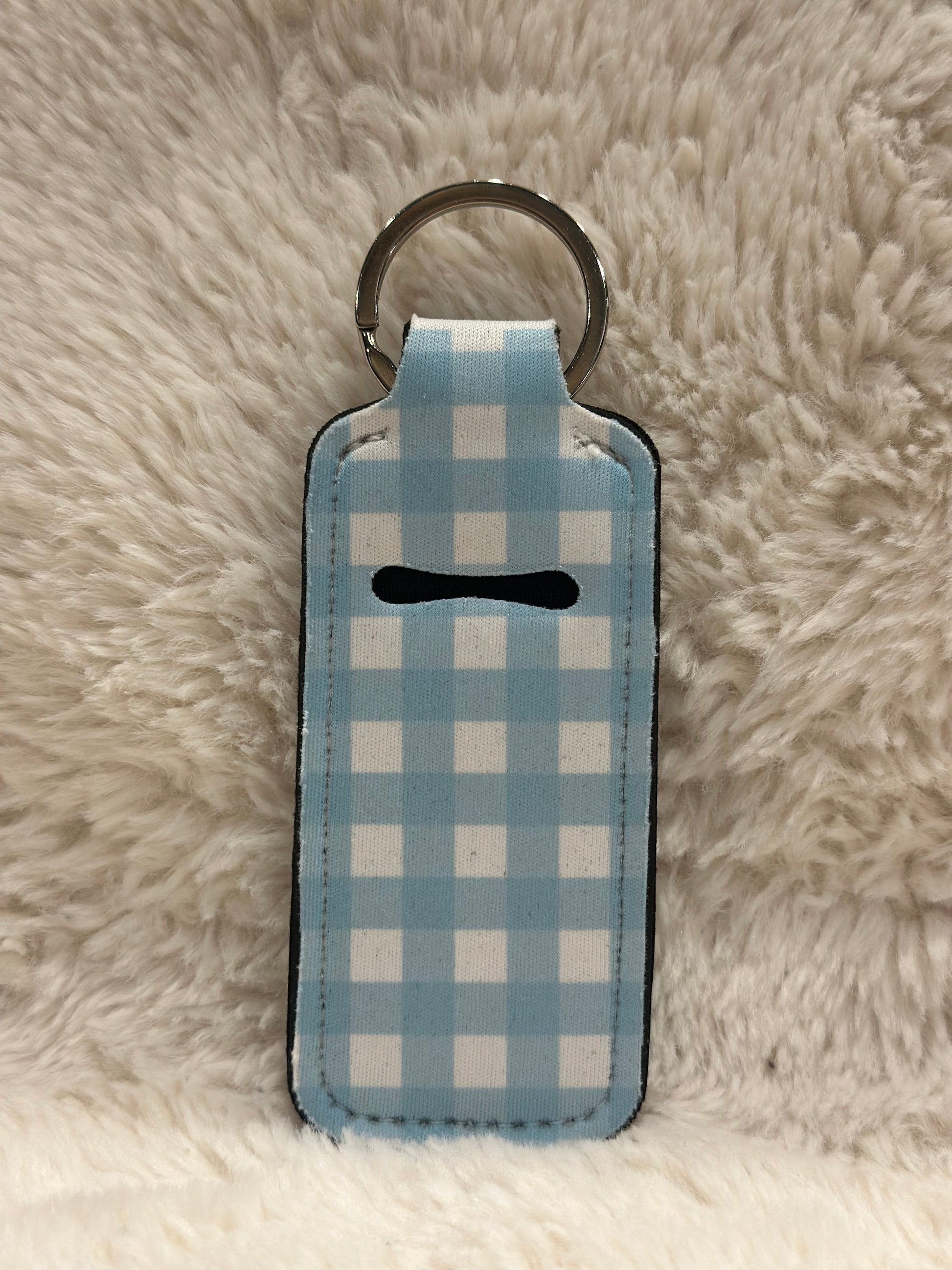 Blue Gingham Chapstick Holder