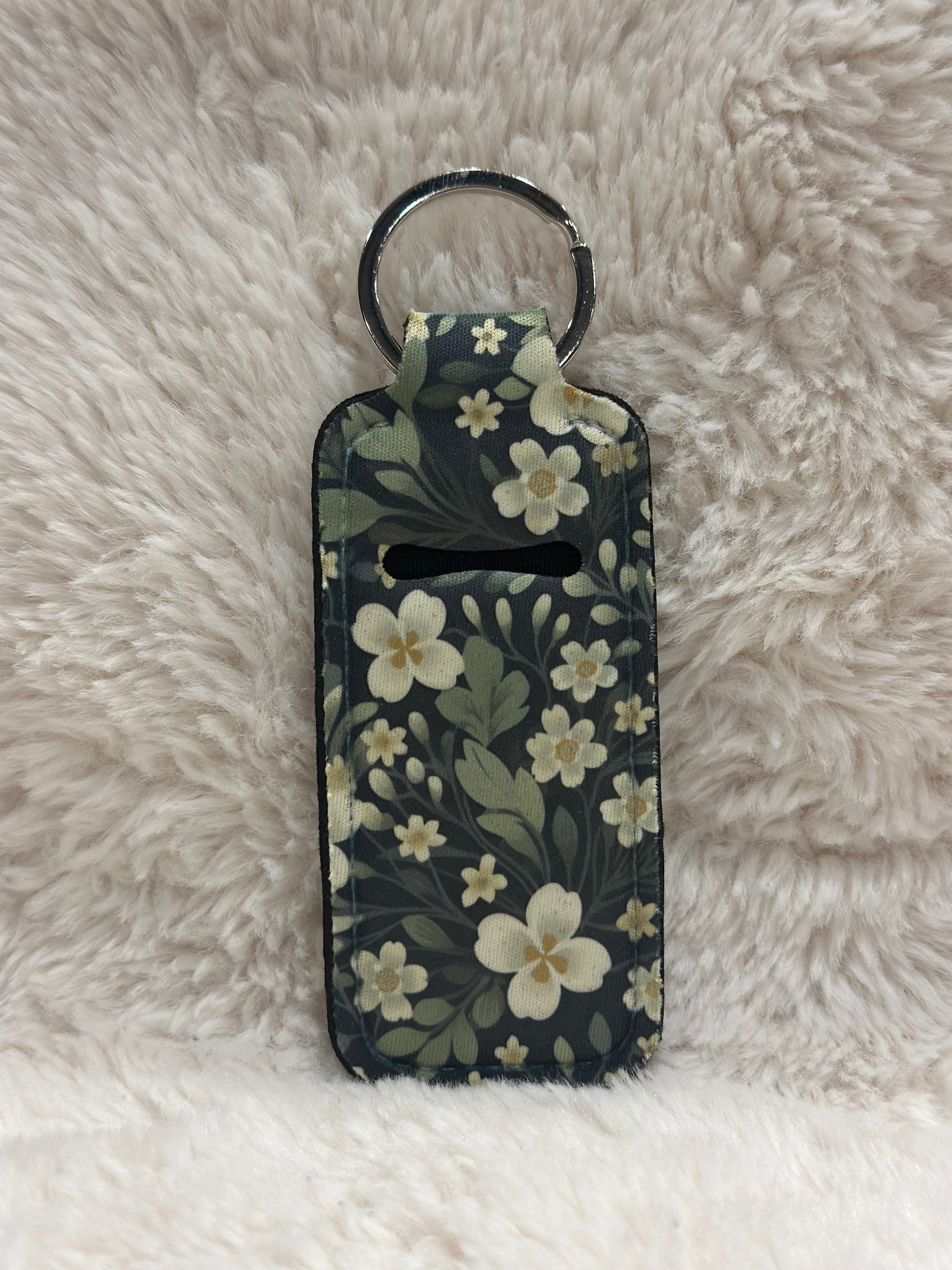Navy/White Floral Chapstick Holder