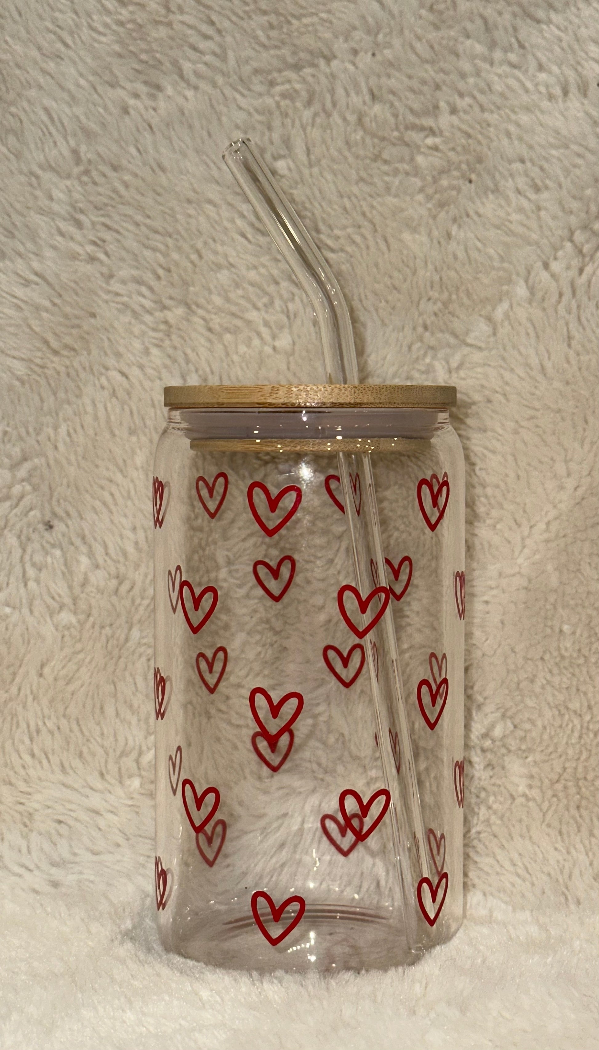 Heart 16oz Glass Tumbler