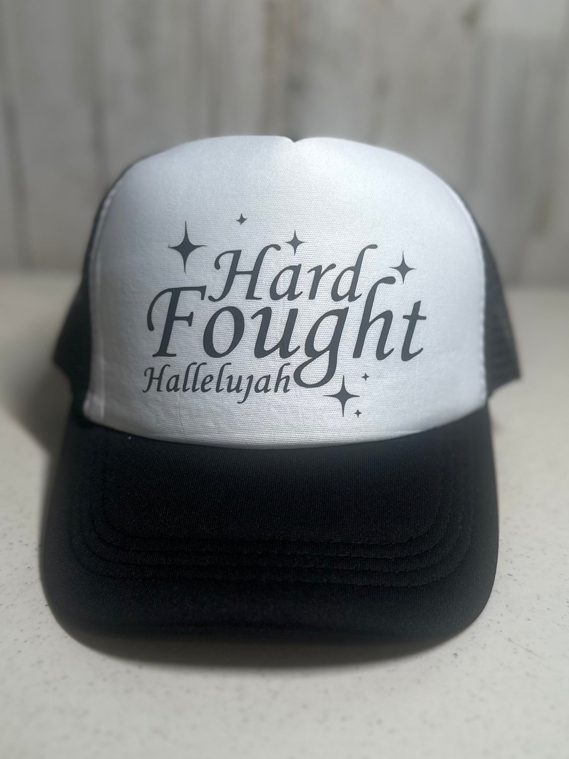 Hard Fought Hallelujah Black/White Trucker Hat