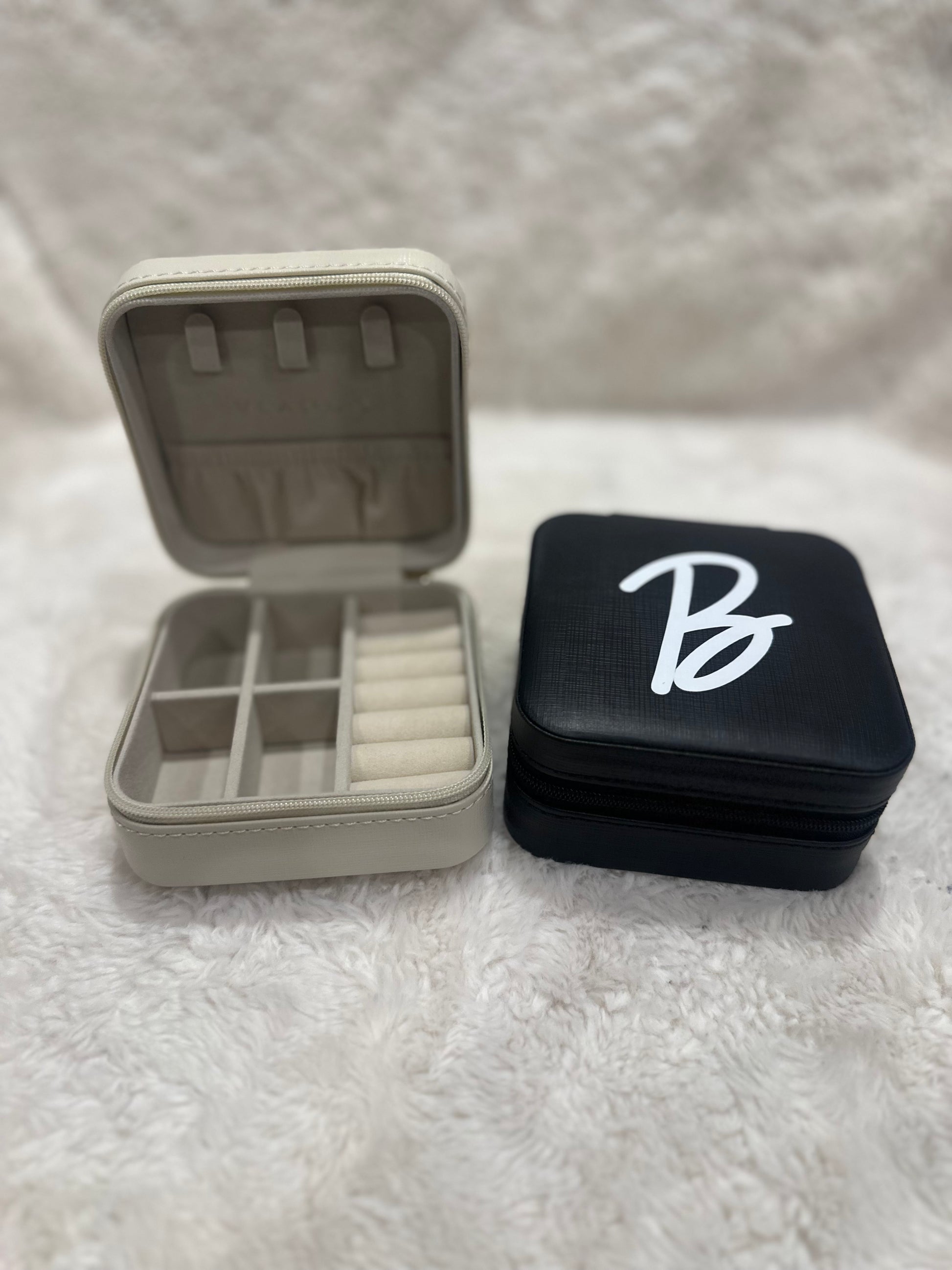 Black or Cream Personalized Jewelry Box