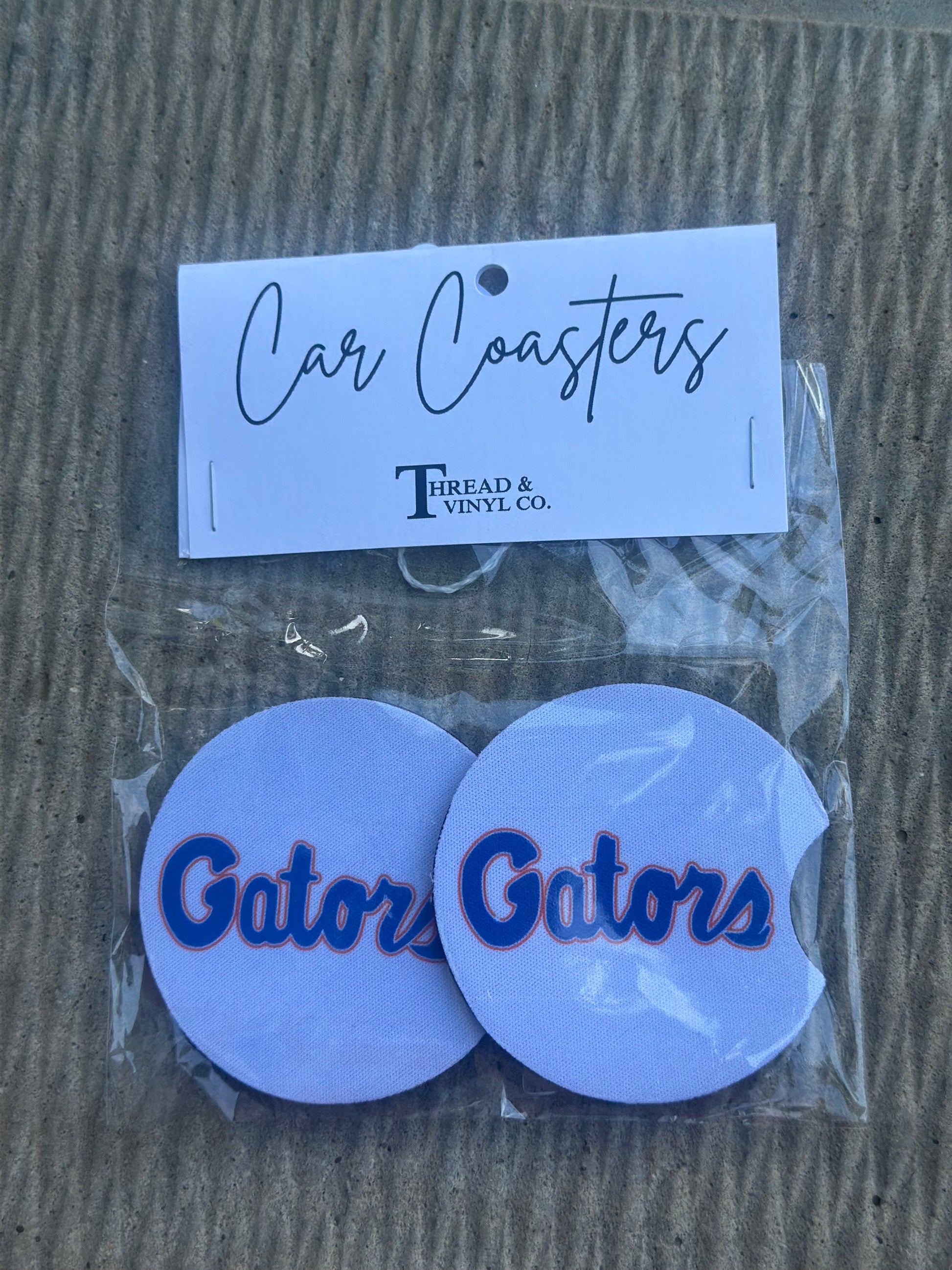 White Gators Car Coasters