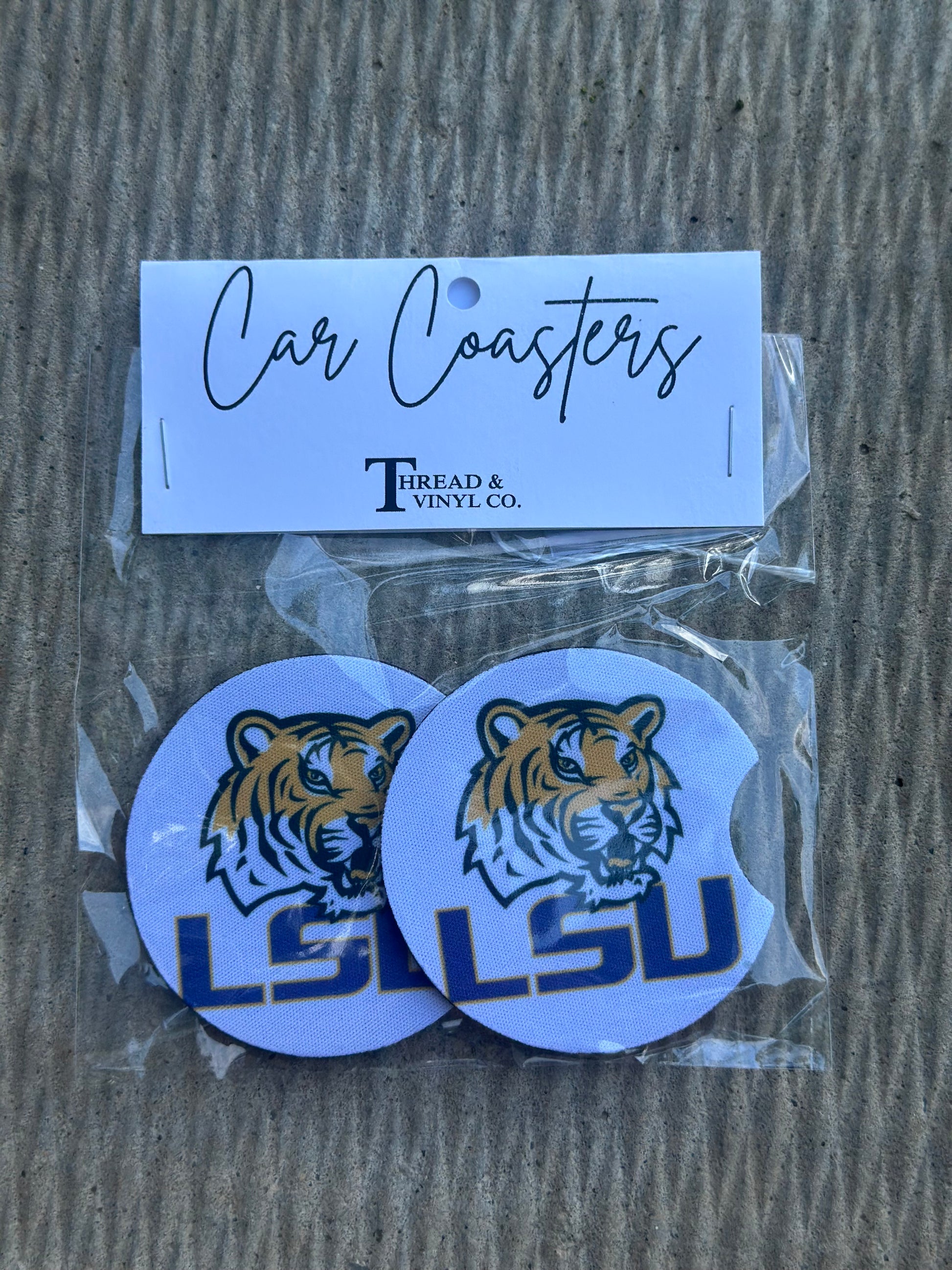 LSU w/ Mascot Car Coasters