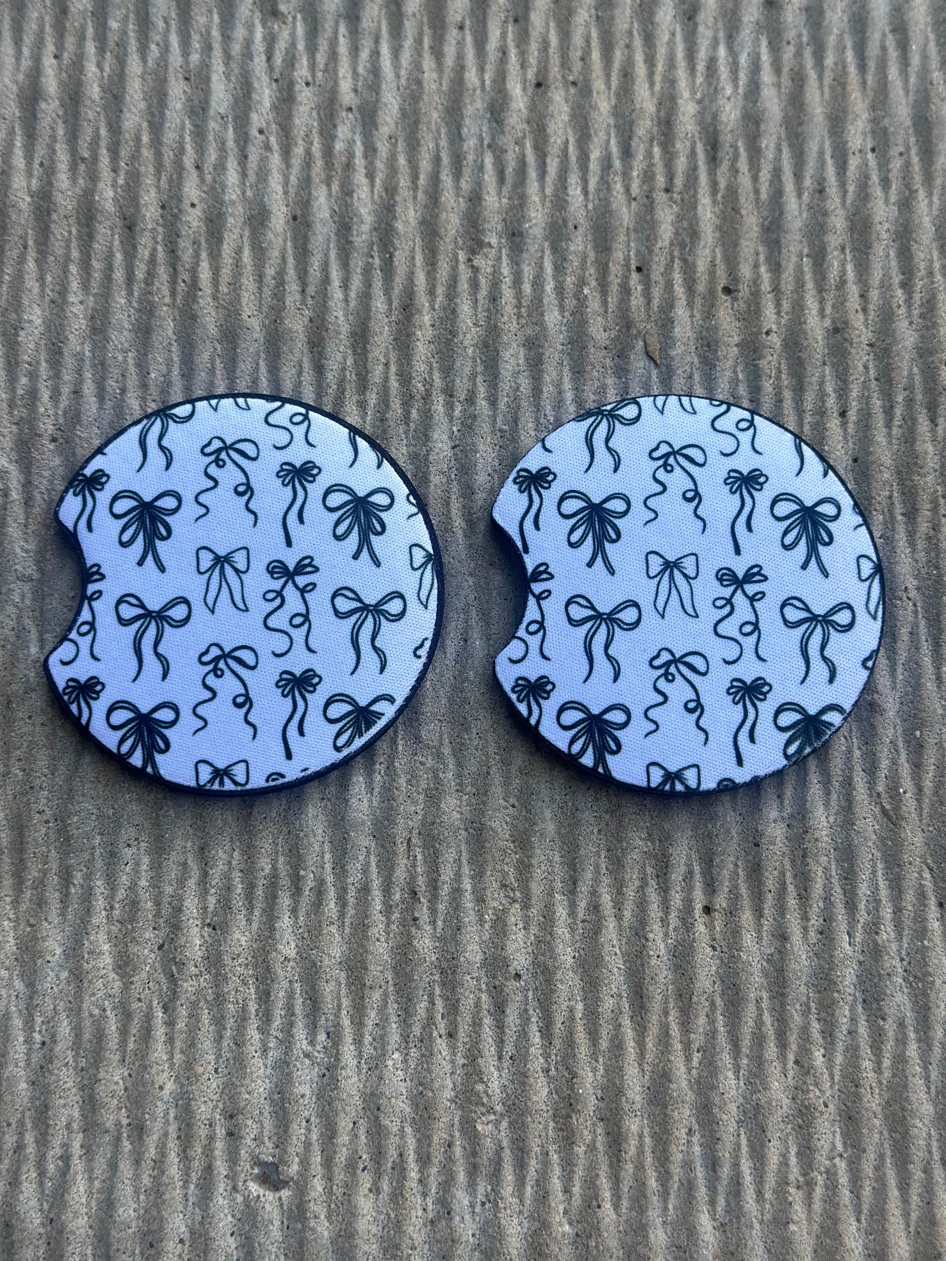 Black Bow Car Coasters