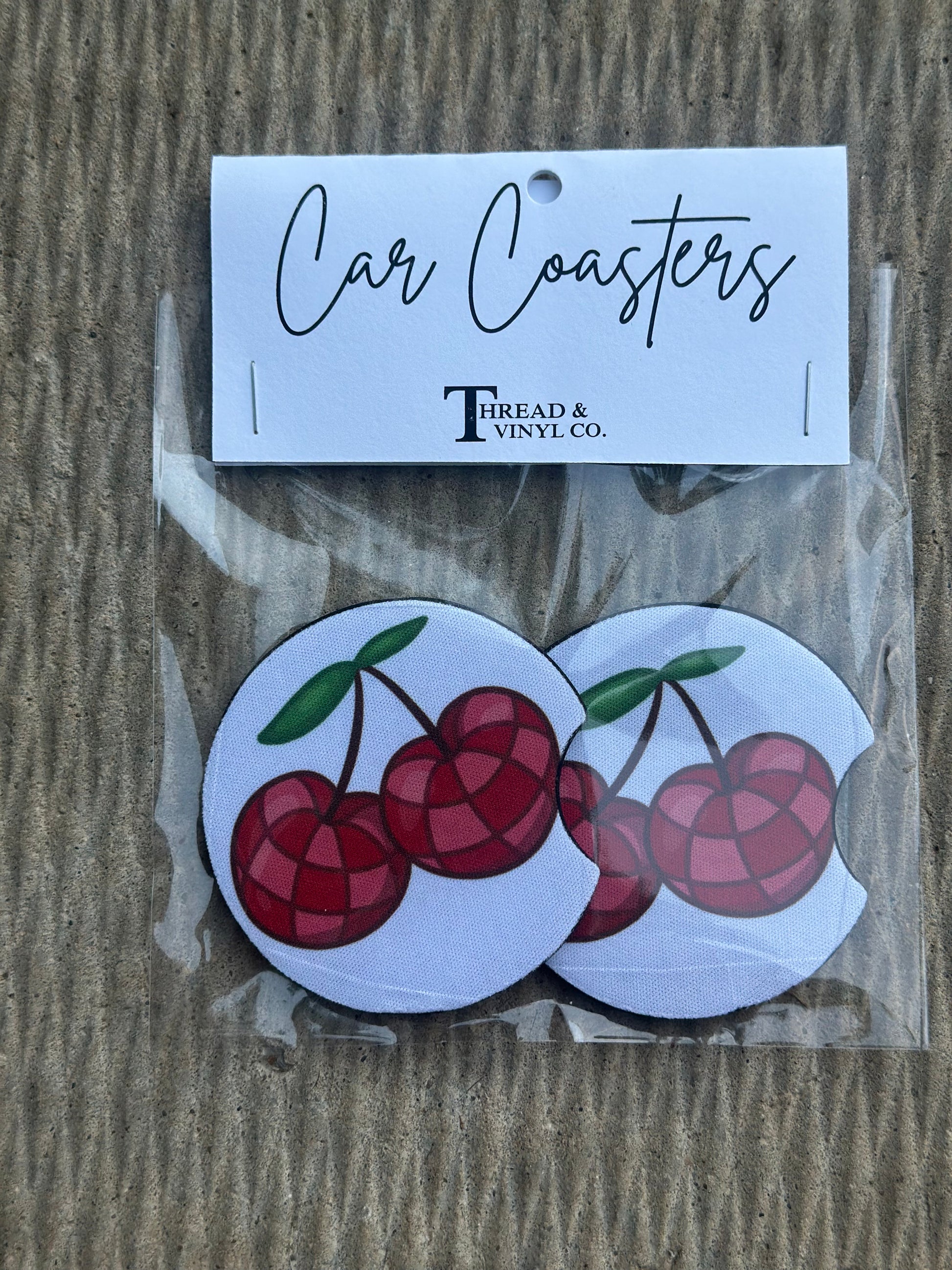 Cherry Car Coasters