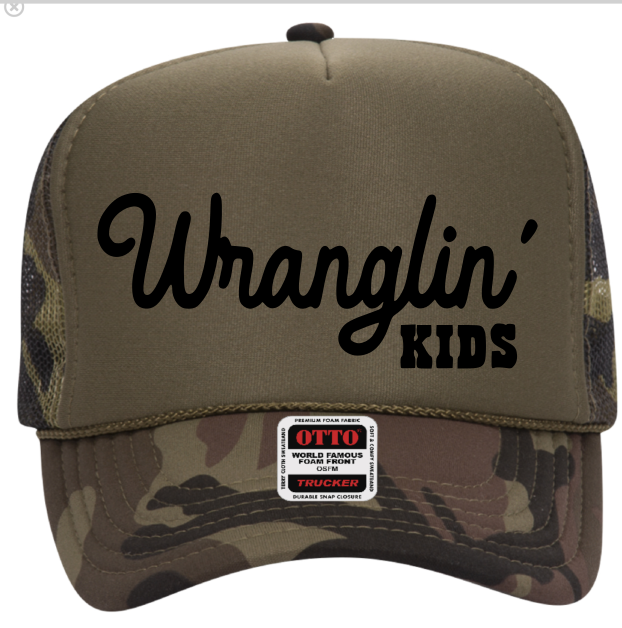Wranglin' Kids Camo Trucker Hat